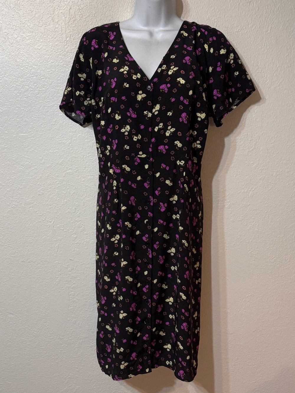 Modcloth Floral Take The Plunge Midi Dress Size 16